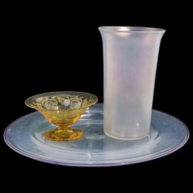 (3 pcs) Steuben Glass Grouping