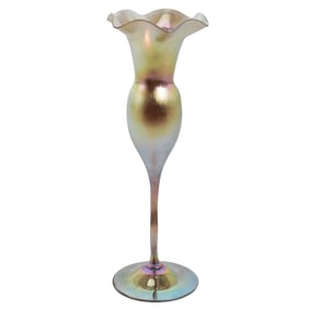 Steuben Gold Aurene Trumpet Vase