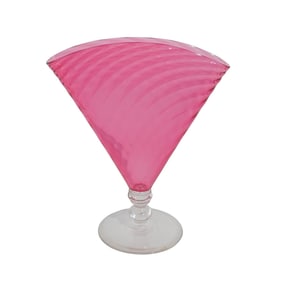 Steuben Glass Gold Ruby Transparent Fan Vase