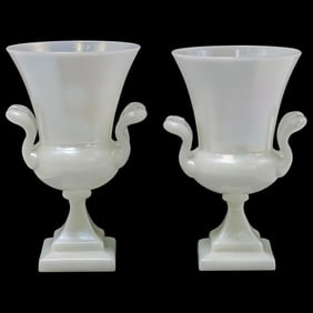Pair of Steuben "Ivrene" Vases