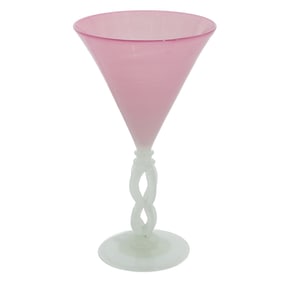 Steuben Rosaline Jade Glass and Alabaster Goblet