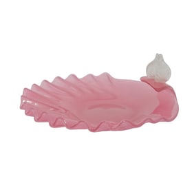 Steuben Rosaline Jade and Alabaster Glass Ashtray