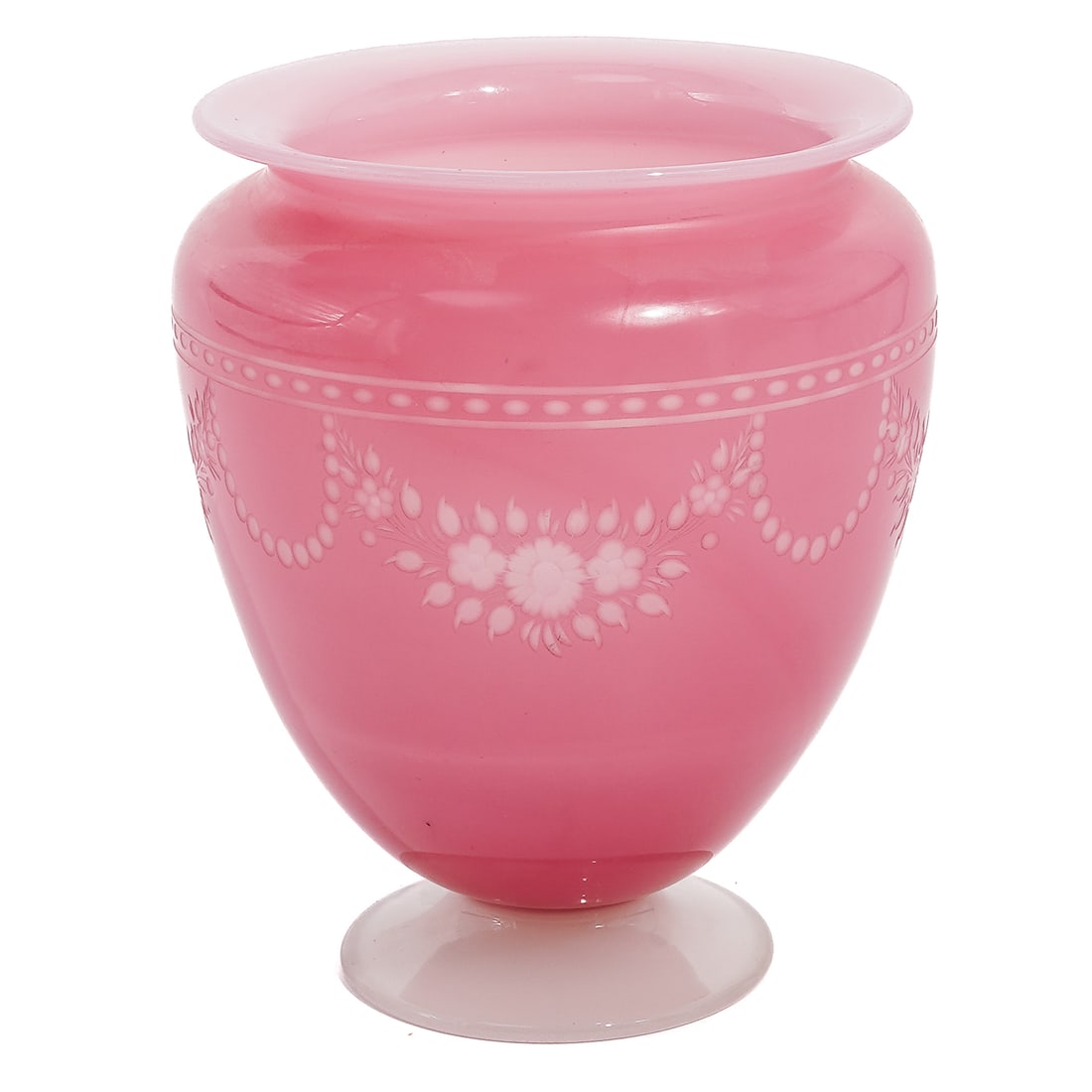 Steuben Glass Rosaline and Alabaster Vase w/ York Pattern (1 of 7)