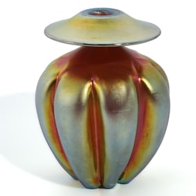 Steuben Glass Gold "Aurene" Iridescent Cologne Bottle