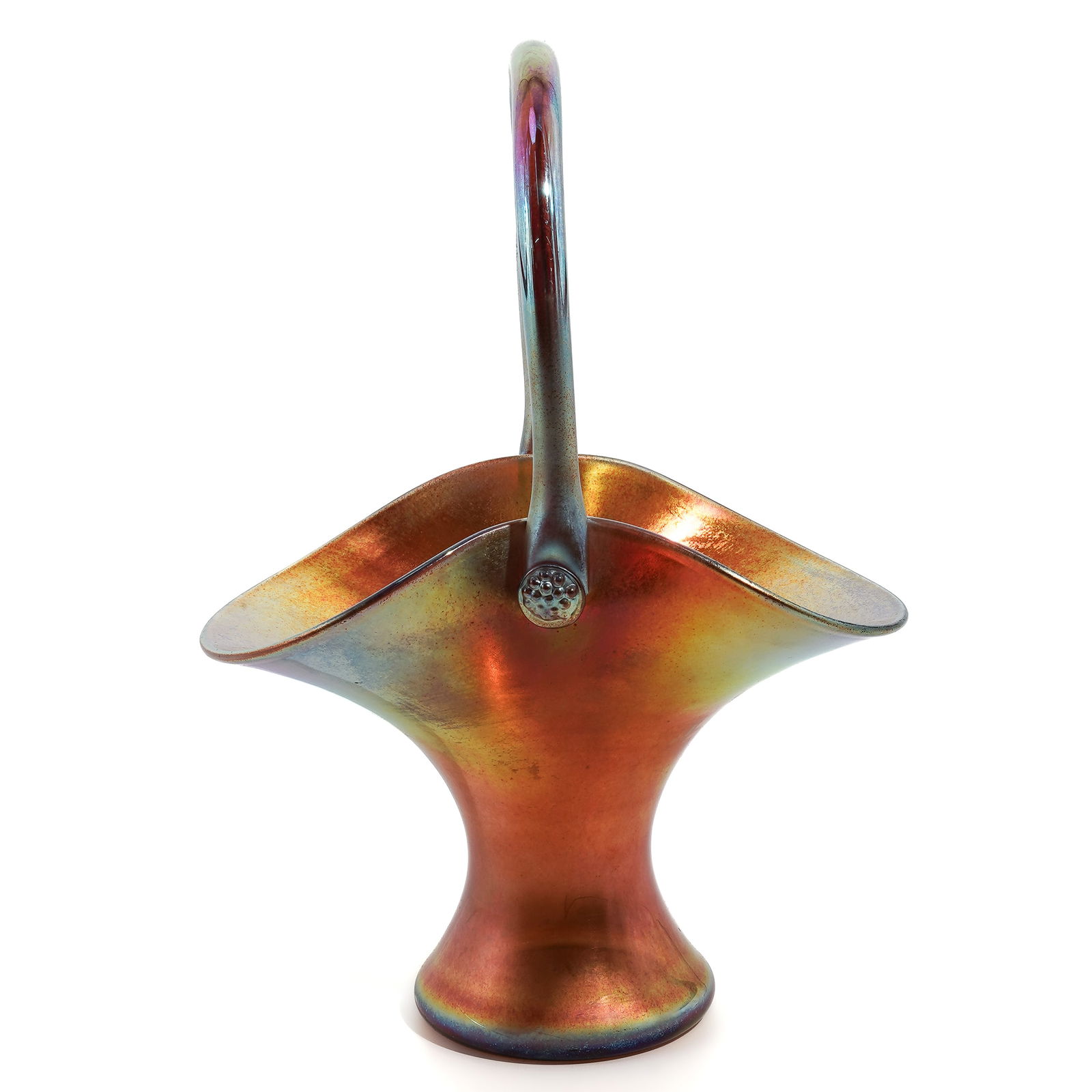 Steuben Glass Gold "Aurene" Iridescent Basket (1 of 9)