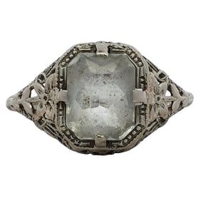 Antique 14k gold and topaz ring