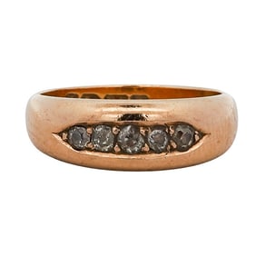 English 18k Gold and Diamond Ring