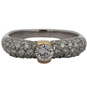 UnoAErre 18K Gold and Platinum 2ct Diamond Ring