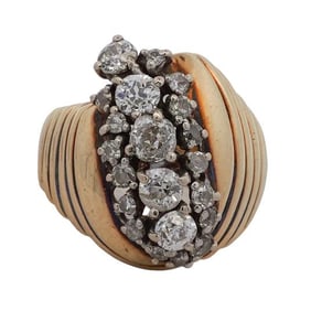 14K Gold and 1ct Old Mine Diamond Ring