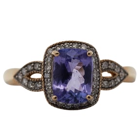 Vintage 14K Gold, Tanzanite, and Diamond Ring