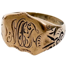 Antique 14k Gold Monogrammed Ring