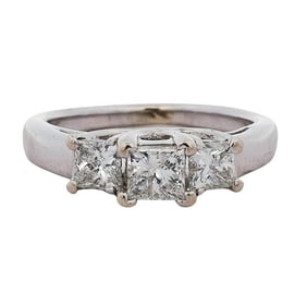 14K Gold and Princess Cut Diamond Ring