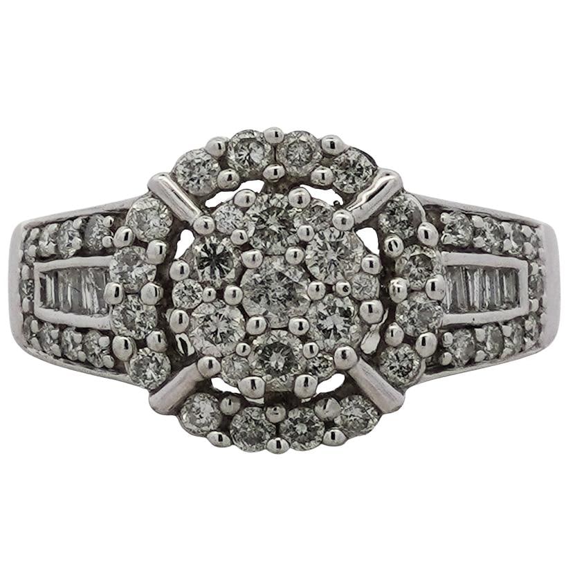 Retro 14K White Gold Diamond Ring (1 of 7)