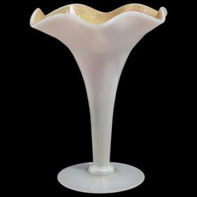 Steuben Gold Aurene Calcite Ruffled Vase