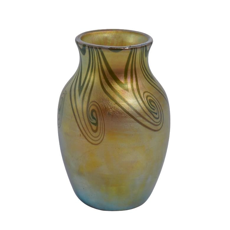 Steuben Glass Gold "Aurene" Iridescent Vase (1 of 5)
