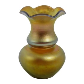 Steuben Glass Gold "Aurene" Iridescent Flared Vase