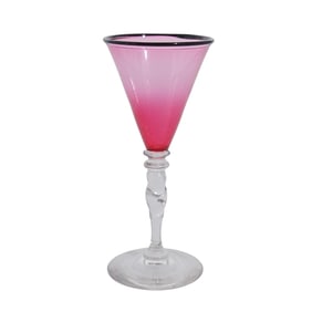 Steuben Glass Grenadine Twist Stem Goblet