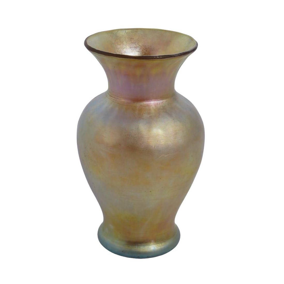 Steuben Glass Gold "Aurene" Diamond Optic Vase (1 of 4)