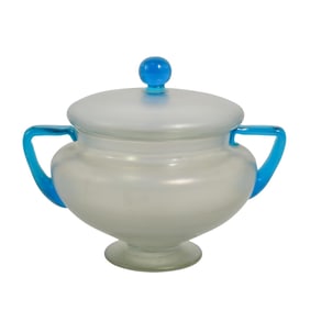 Steuben "Cyprian" Iridescent Lidded Bowl