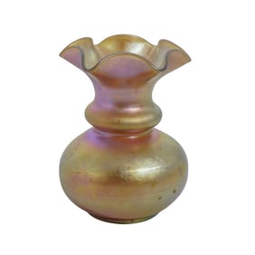 Steuben Glass Gold "Aurene" Iridescent Vase