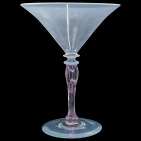 Steuben Opalescent Translucent Twisted Stem Claret Goblet