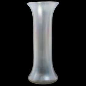 Tall Steuben Glass "Verre de Soie" Iridescent Vase