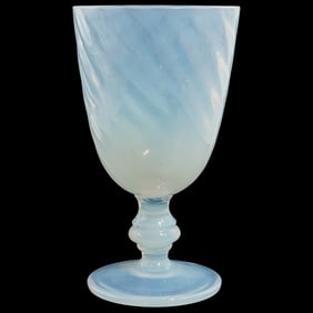 Steuben Glass Translucent Alabaster Swirl Goblet