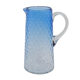 Blue Hobnail Glass Beverage Pitcher