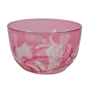 Steuben Glass Thistle Cut Cranberry Bowl