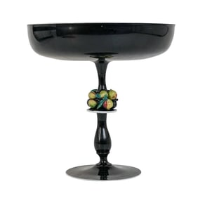 Hand Blown Black Glass with Mini Fruit Compote