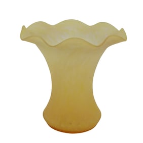 Antique Art Glass Ruffled Yellow Vase