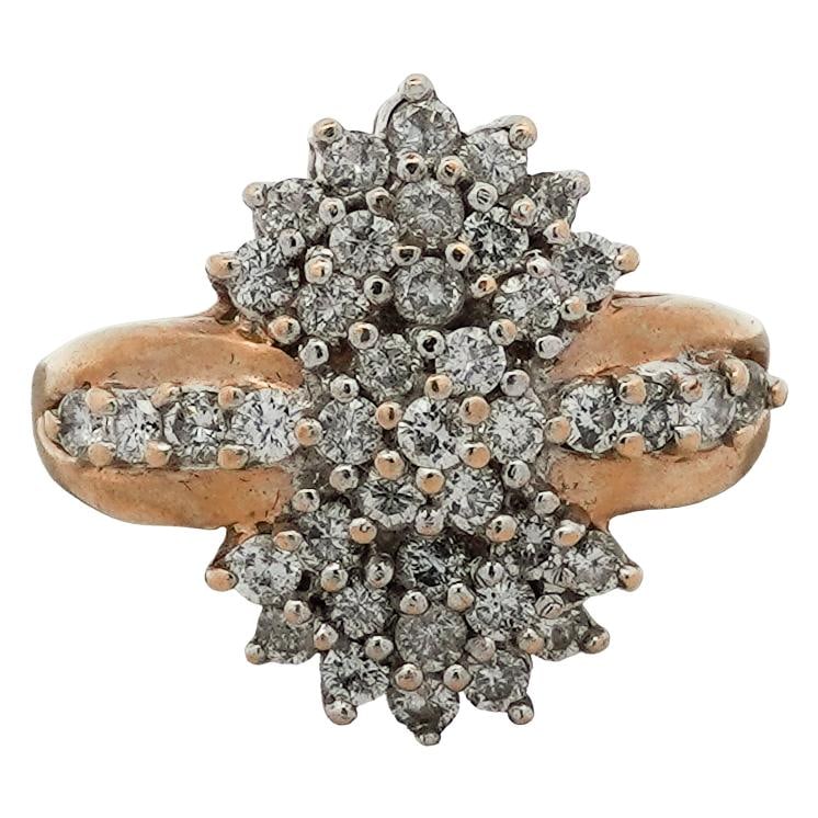 14k Gold and 1ct Cluster Ring (1 of 8)