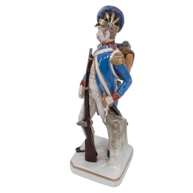 Antique Sitzendorf Germany Porcelain Napoleonic era Military Grenadier Soldier figurine