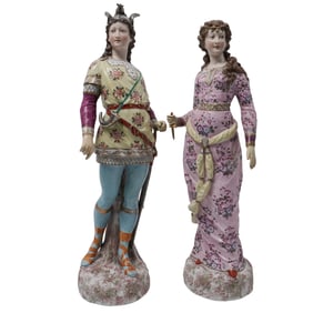 German Porcelain Norse Mythology Sculptures