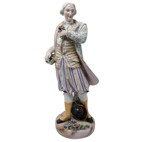 Monumental Meissen style German Porcelain Cavalier Sculpture , Marked on underside