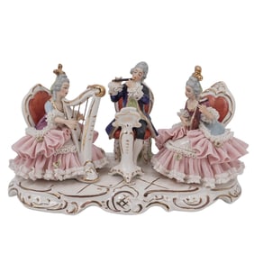 Dresden Lace Porcelain Figural Group