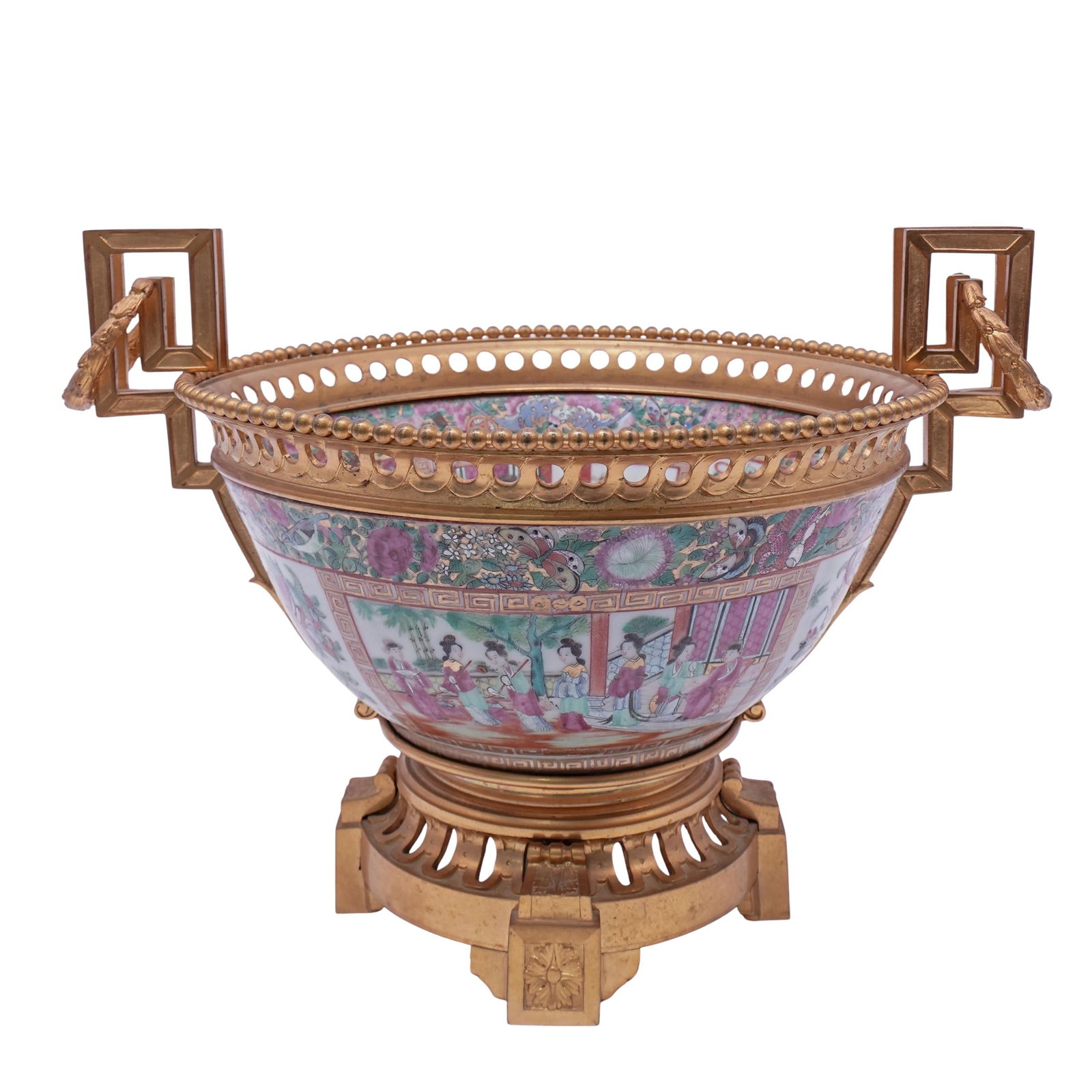 Chinese Gilt Bronze Mounted Rose Medallion Bowl (1 of 10)