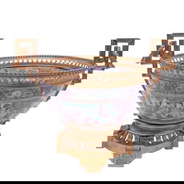 Chinese Gilt Bronze Mounted Rose Medallion Bowl