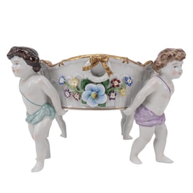 Antique German figural Porcelain Cherub Vase by Von Schierholz