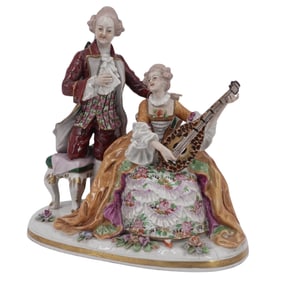 German Porcelain Courting Couple Group