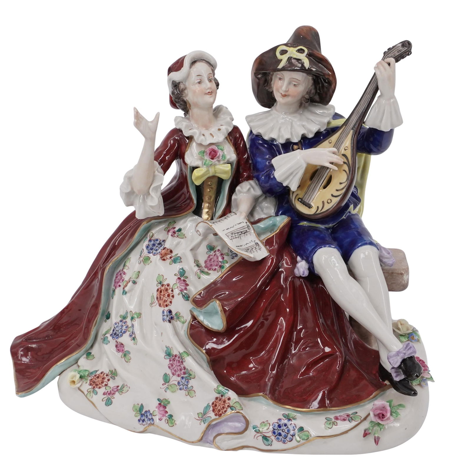 Antique German Porcelain Musical couple (1 of 9)