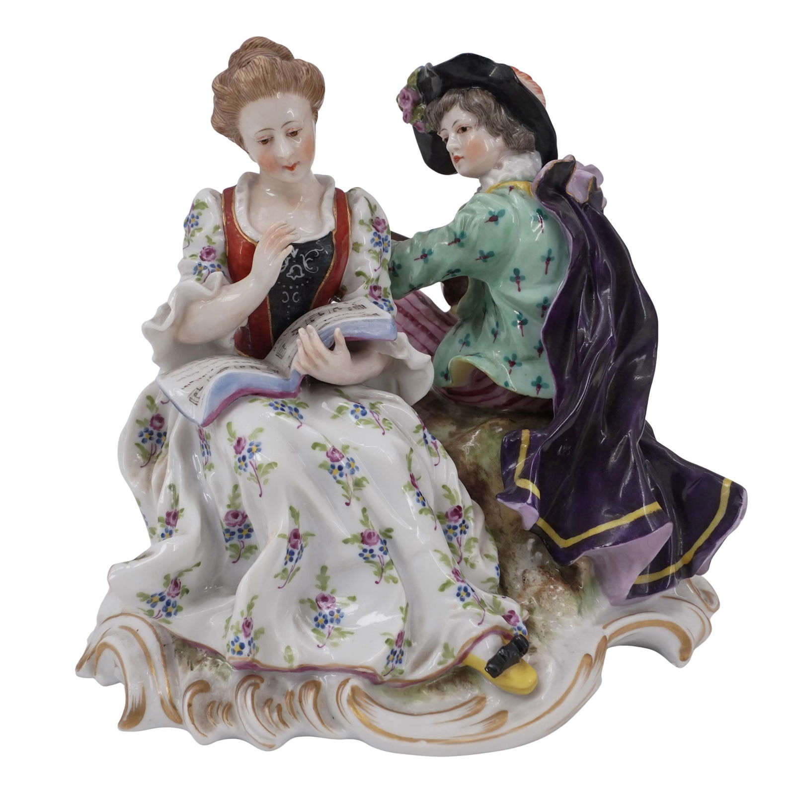 Antique Dresden Porcelain Figural Group of a Courting Couple (1 of 6)