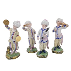(4 Pc) Hochst Porcelain Figures of Turkish Musicians
