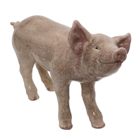 Ceramic Crackle Glazed Pig Statue