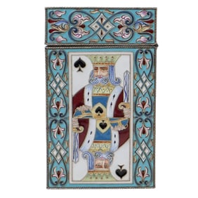 Russian Silver and Enamel Playing Card Box