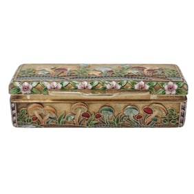 Russian Silver and Enamel Cloisonné Box
