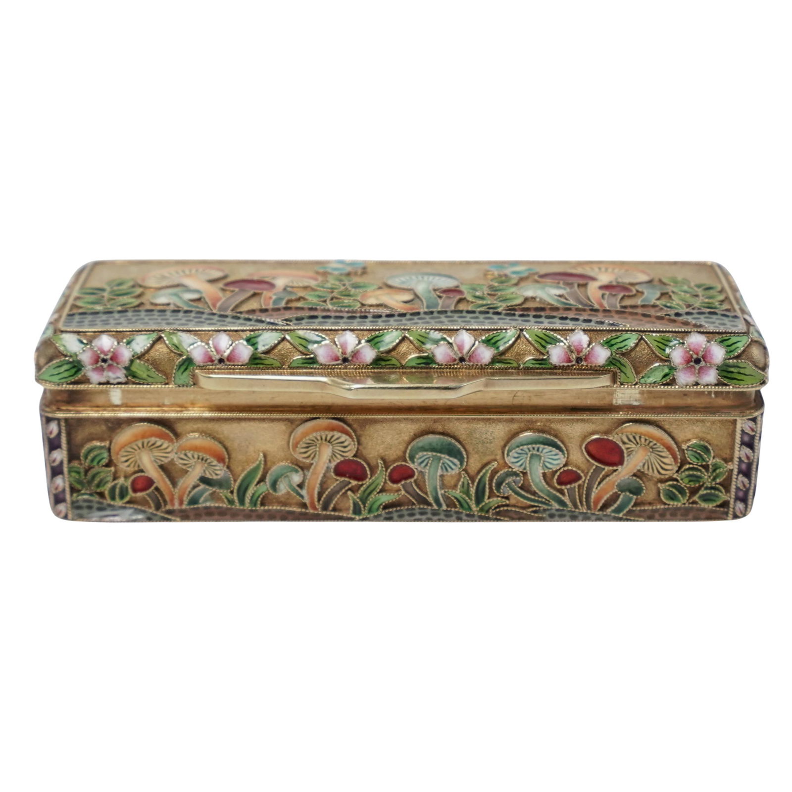 Russian Silver and Enamel Cloisonné Box (1 of 8)