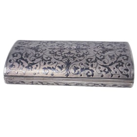 Ex Sotheby's Russian Silver Gilt & Niello Cigarette Case