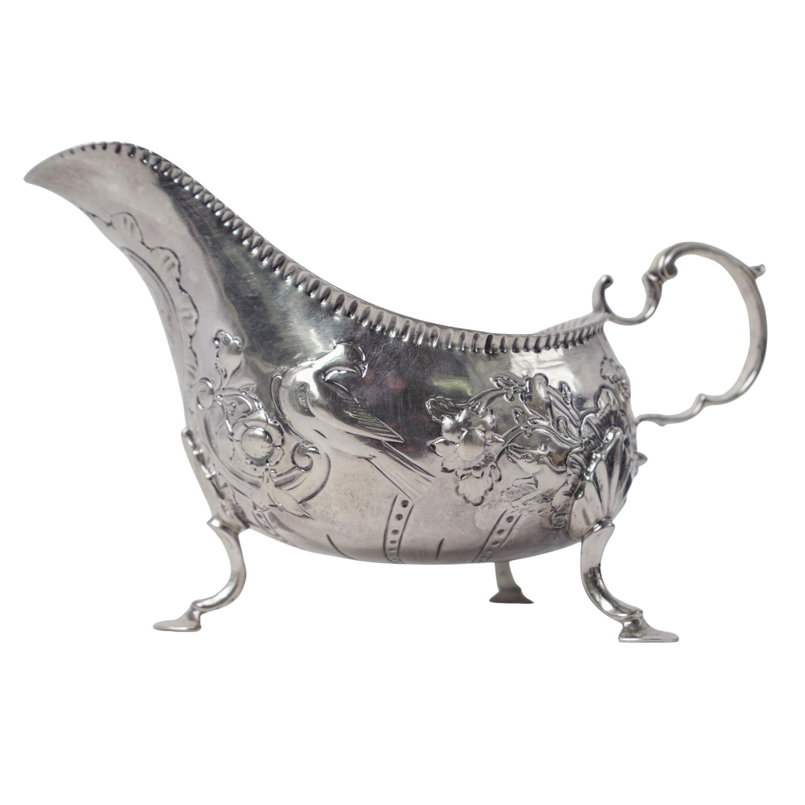 Antique Matthew West Irish Sterling Gravy Boat (1 of 10)