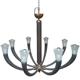 Roche Bobois Eight Arm Smokey Glass Modern Chandelier